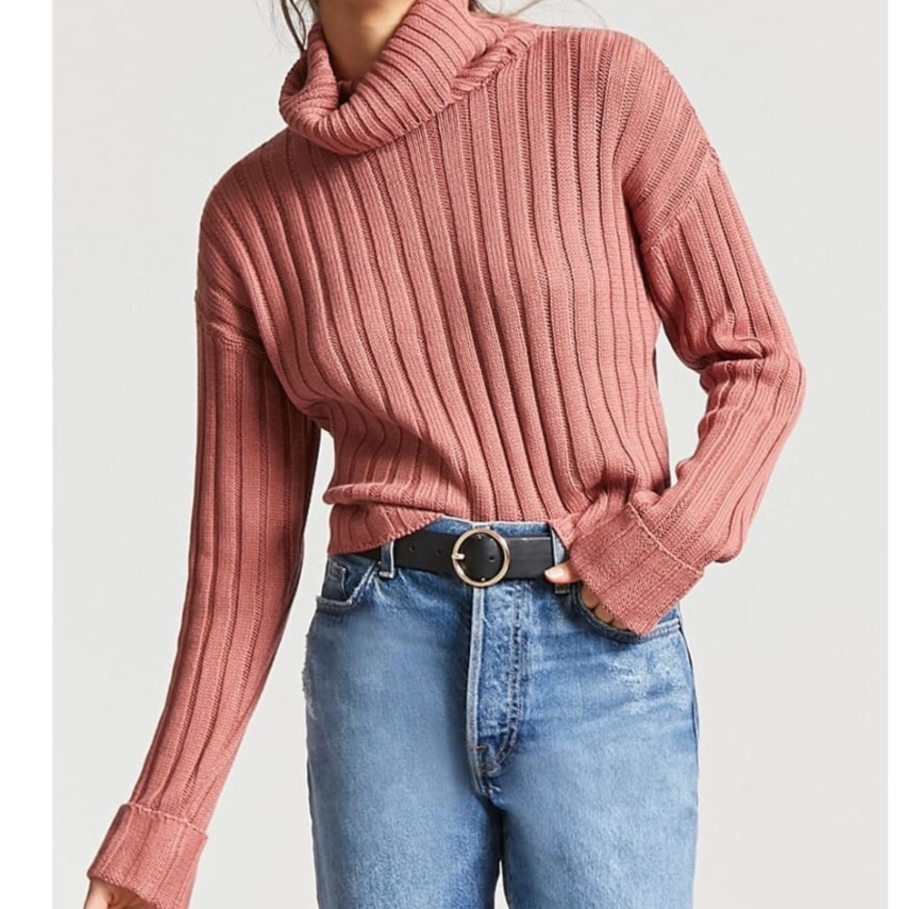 Blush Pink Turtle Neck Sweater